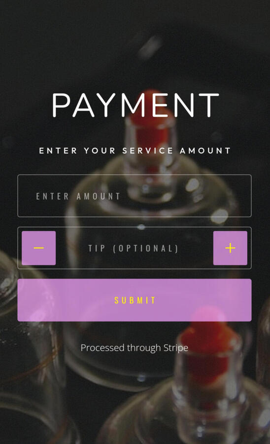 Payment page for businesses concept